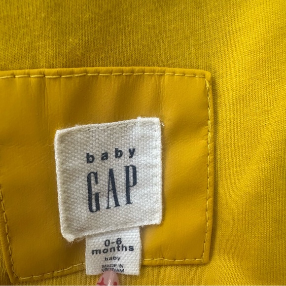 Baby Gap 0-6M Yellow Hooded Rain Jacket Waterproof Spring Coat - Picture 9 of 10